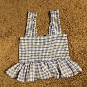 Gingham Blue top